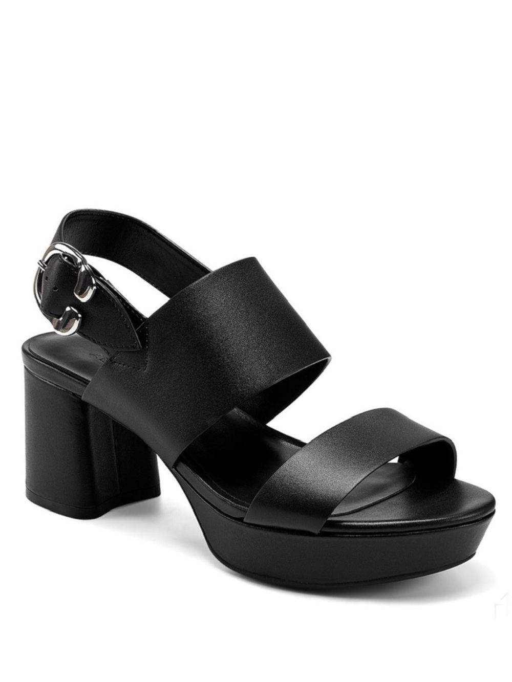 AREOSOLES Camera Leather Platform Sandal in Black - Picture 16 of 16